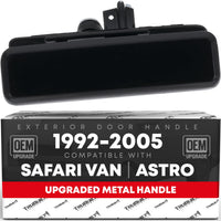 1992-2005 GMC Safari Chevrolet Astro Exterior Front Passenger Door Handle - Smooth Black Metal Lever - Passenger Front Handle