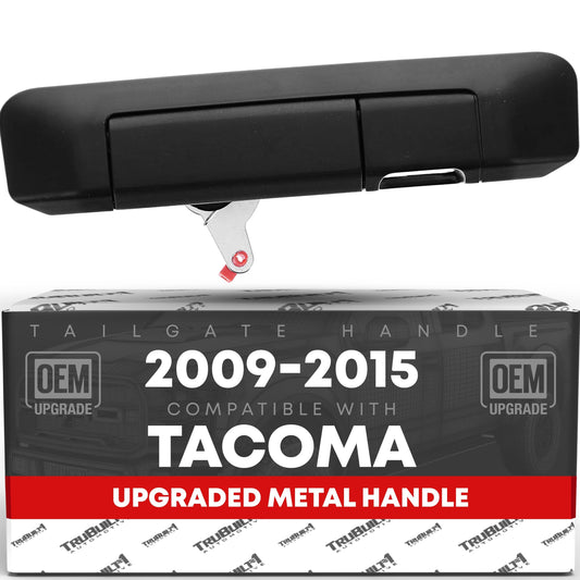 2009-2015 Toyota Tacoma Tailgate Handle Assembly Replacement, Upgraded Metal - Exterior Rear Latch, Textured Black with Camera Hole - Texture Tailgate Handle