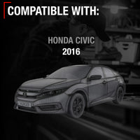 Driver Side Power Adjustable Side View Mirror - Compatible with 2016 Honda Civic - Power Adjust, Non-Heated, Manual Folding - Paintable Textured Black Housing - OEM 39530TX6A11