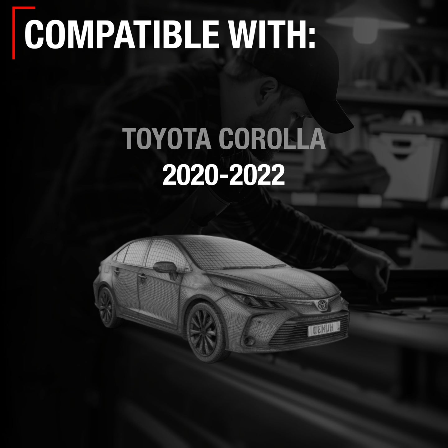 Toyota Corolla Side Mirror, Passenger Side - Powered, Manual Fold, Heated, Convex Glass, Smooth Black - Passenger Side Mirror