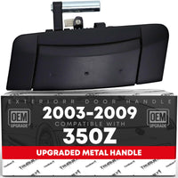 Nissan 350Z Exterior Door Handle, Front Passenger Side - Primed Matte Black, No Keyhole - Passenger Side Handle - Black
