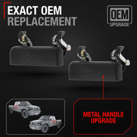Ford Ranger Exterior Door Handles, Front Driver & Passenger - Textured Black, Upgraded Metal - Front Left + Right - Metal