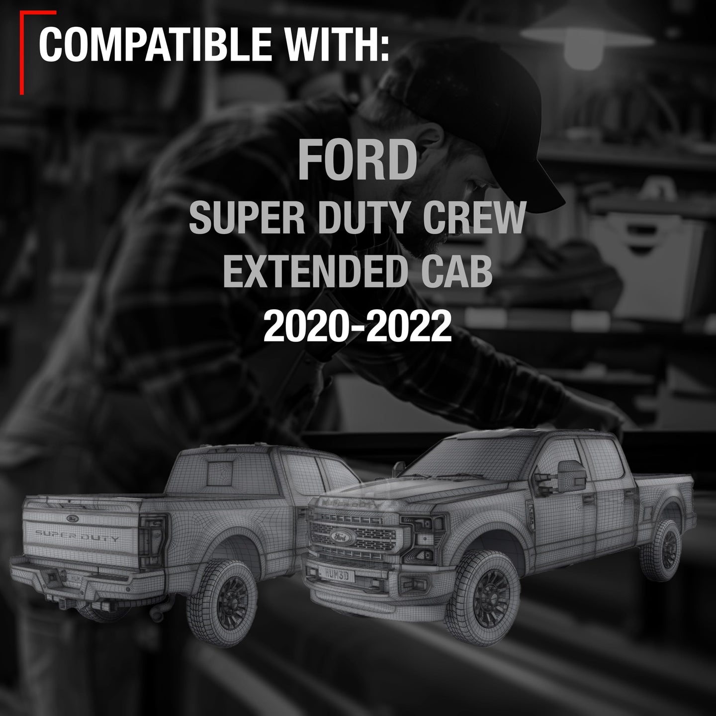 Ford Super Duty F-250/F-350 Sensor Bezel - Rear Driver Side - Exterior Bumper Housing - 2020-2022