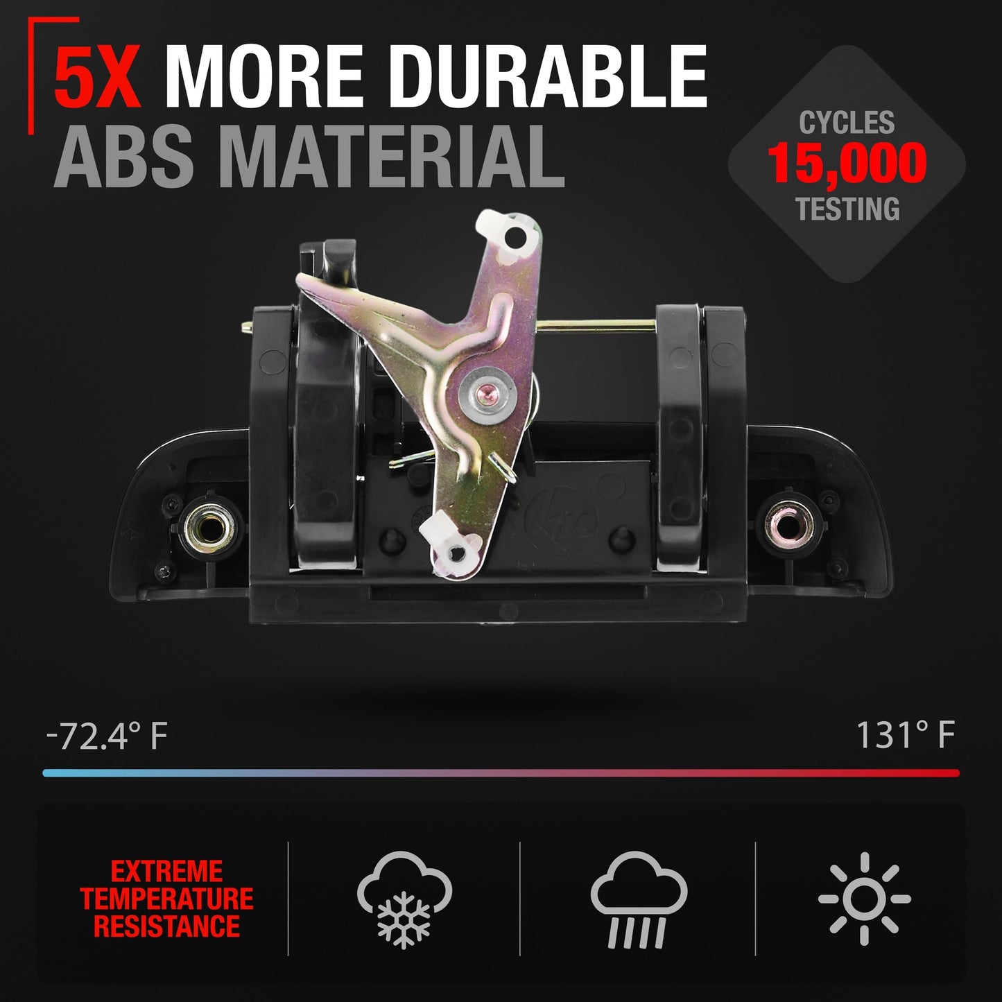 1995-2004 Toyota Tacoma Tailgate Handle Assembly Replacement - Liftgate Latch Textured Black Plastic - Tailgate Handle (Plastic)