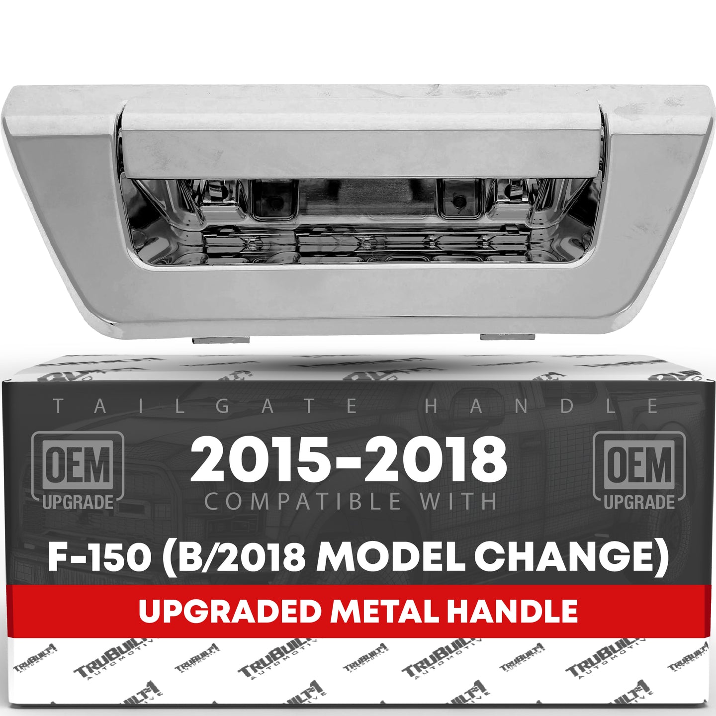2015-2018 Ford F-150 Tailgate Handle Latch Replacement, Upgraded Metal - All Chrome