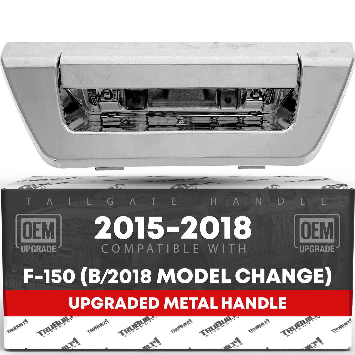 2015-2018 Ford F-150 Tailgate Handle Latch Replacement, Upgraded Metal - All Chrome