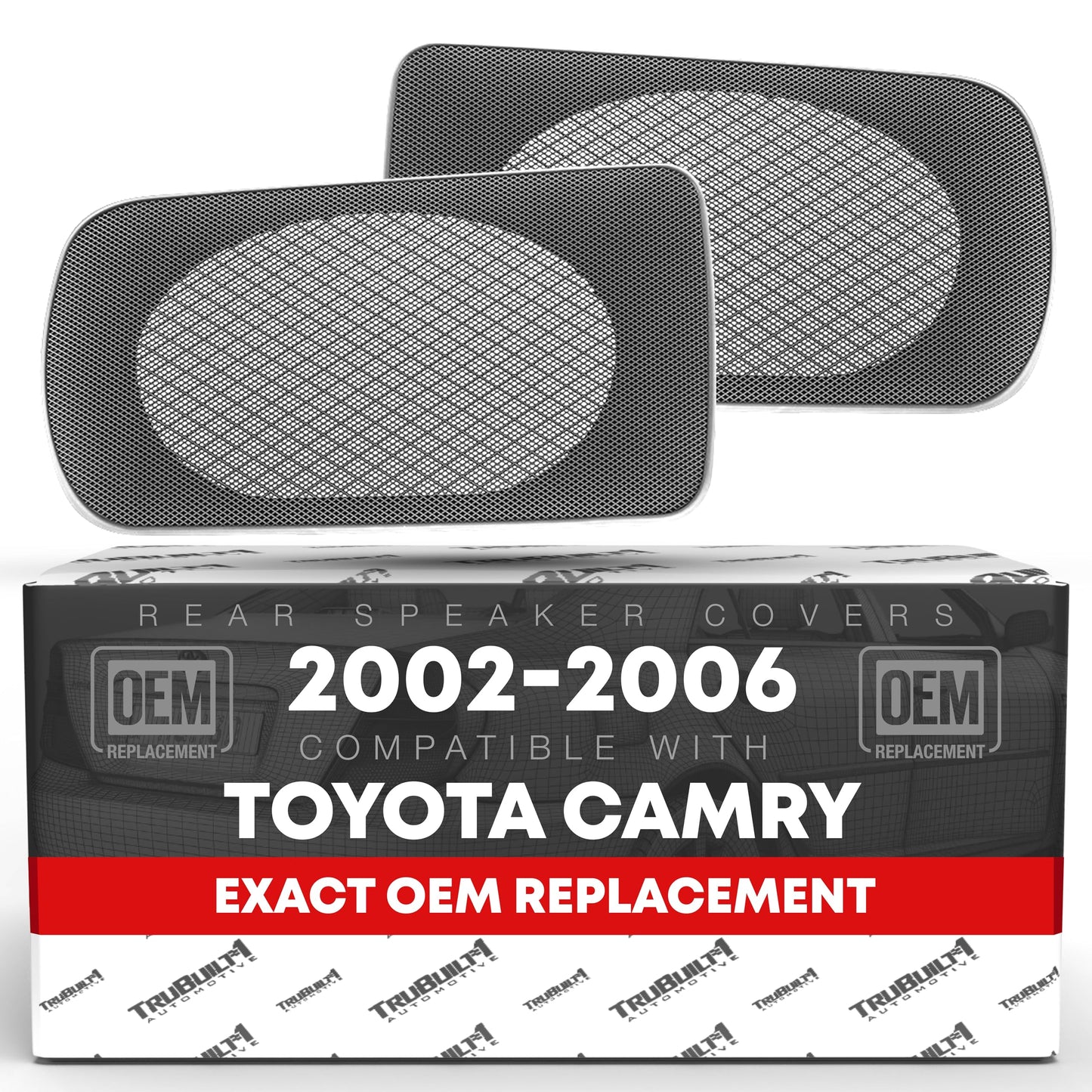 Toyota Camry Speaker Grille Replacement Set, Rear Left & Right Side - Gray - Gray