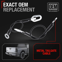 1994-2009 Dodge Ram Tailgate Support Cable Strap Set Rear Left and Right - Metal 18-1/8" Long