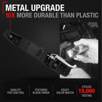 2007-2014 Chevrolet Silverado GMC Sierra 1500 2500 3500 Cadillac Escalade Exterior Rear Passenger Door Handle Upgraded Metal - Textured Black - Rear Passenger Side Handle