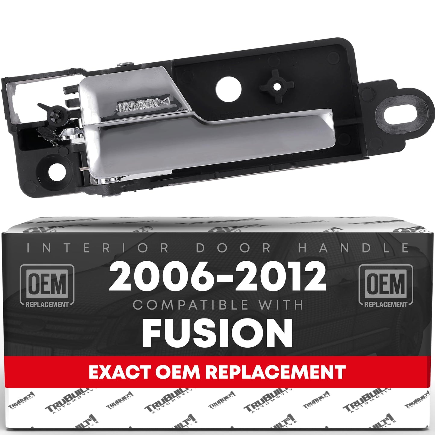2006-2012 Ford Fusion Lincoln MKZ Mercury Milan Interior Rear Passenger Door Handle Replacement, Upgraded Metal - All Chrome - Rear Driver Handle - Metal