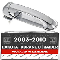 2002-2009 Dodge Ram 1500 2500 3500 4500 5500; 2005-2010 Dodge Dakota; 2004-2009 Dodge Durango Exterior Front Passenger Door Handle, Upgraded Metal - All Chrome - Front Passenger Side Handle