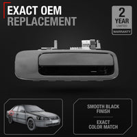 Exterior Rear Passenger Door Handle Replacement - Compatible with 1997-2001 Toyota Camry - Smooth Black, Plastic - OEM 6923033030 - Rear Passenger Side Handle