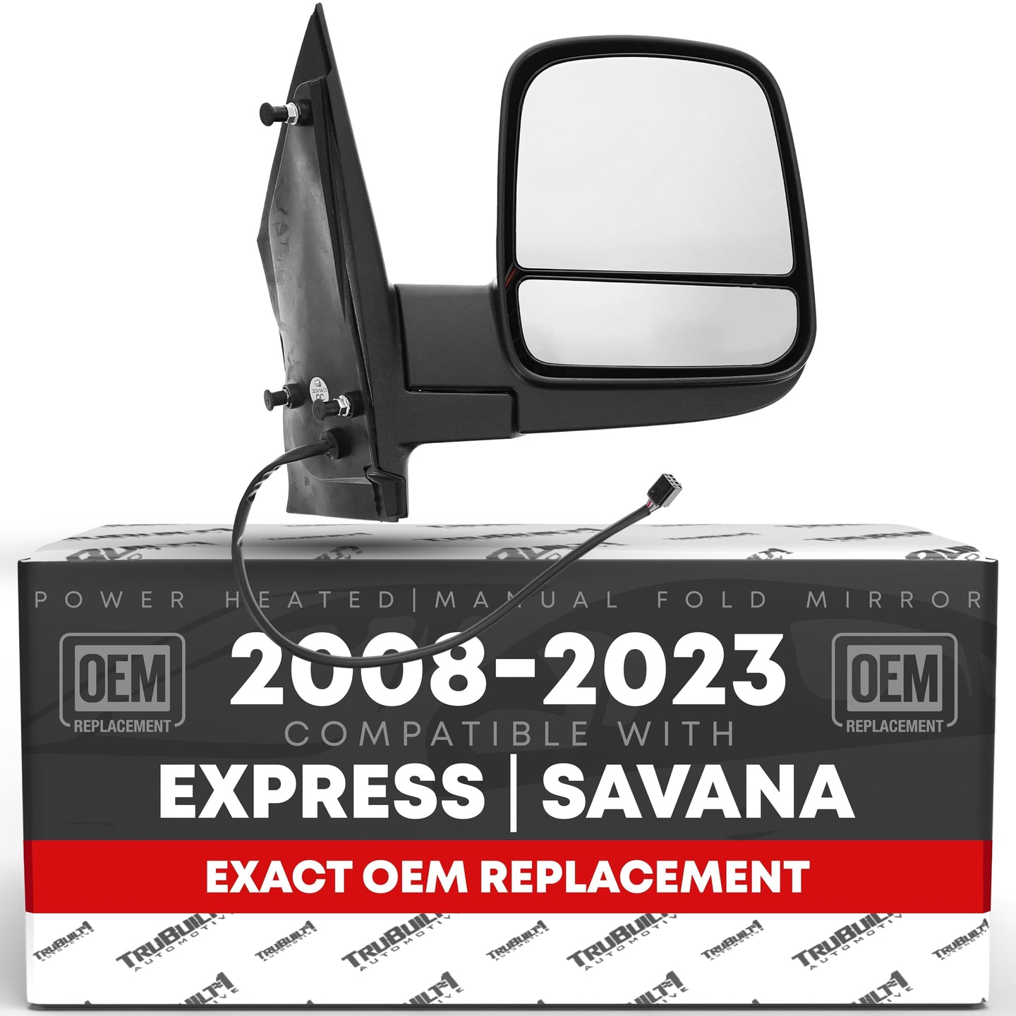 Chevrolet Express GMC Savana Passenger Side Mirror - Heated, Manual Folding, Dual Glass - Passenger Side Mirror