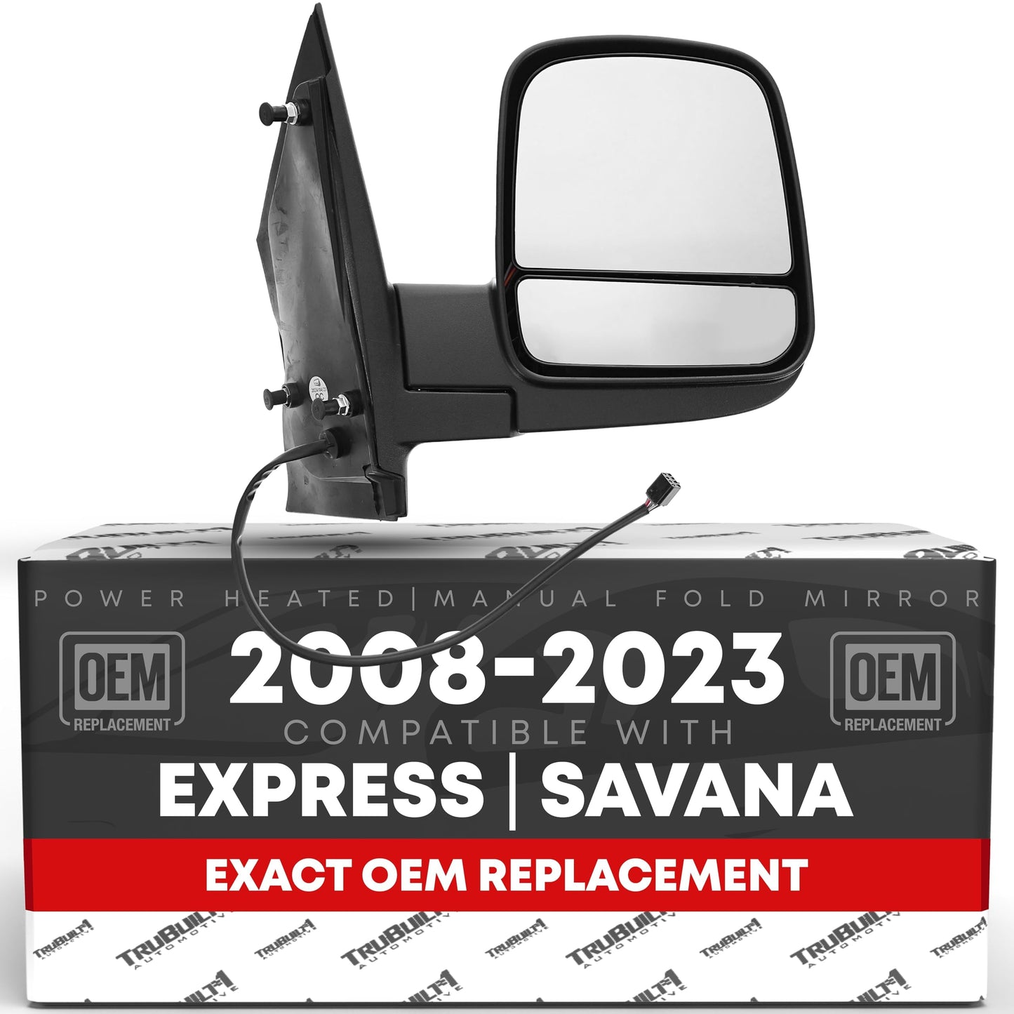 Chevrolet Express GMC Savana Passenger Side Mirror - Heated, Manual Folding, Dual Glass - Passenger Side Mirror