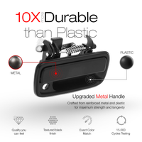 1995-2004 Toyota Tacoma Exterior Front Passenger Door Handle Replacement - Upgraded Metal Textured Black - Passenger Handle (Metal)