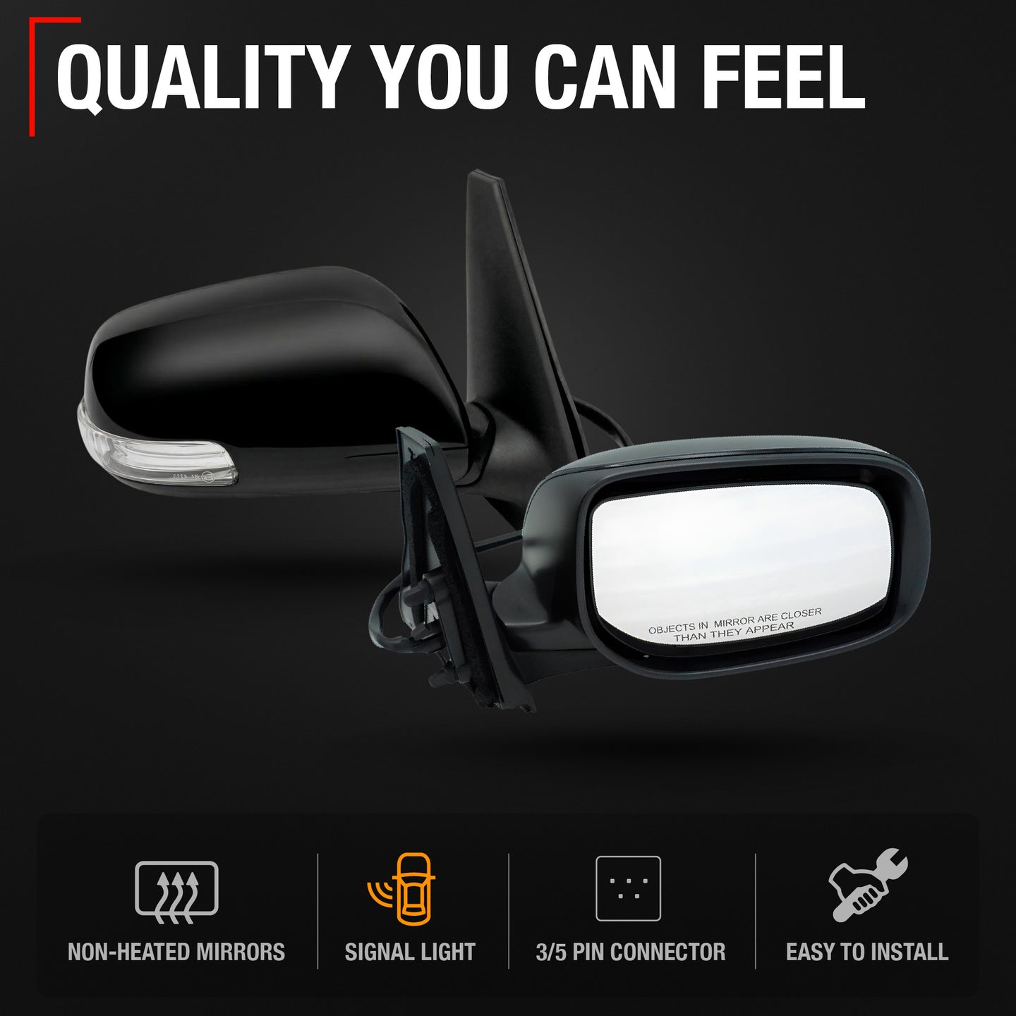 Passenger Side Power Side View Mirror with Integrated Turn Signal - Compatible with 2008-2015 Scion xB - Power Adjust, Turn Signal, Manual Folding - Paintable Smooth Housing - OEM 8791012D50