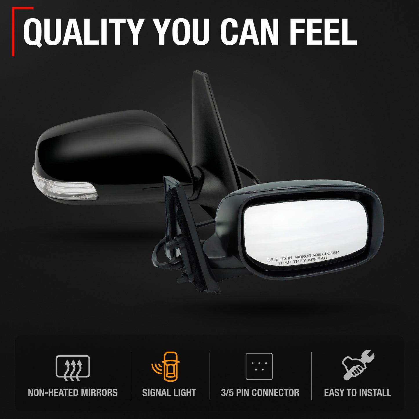 Passenger Side Power Side View Mirror with Integrated Turn Signal - Compatible with 2008-2015 Scion xB - Power Adjust, Turn Signal, Manual Folding - Paintable Smooth Housing - OEM 8791012D50