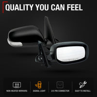 Passenger Side Power Side View Mirror with Integrated Turn Signal - Compatible with 2008-2015 Scion xB - Power Adjust, Turn Signal, Manual Folding - Paintable Smooth Housing - OEM 8791012D50