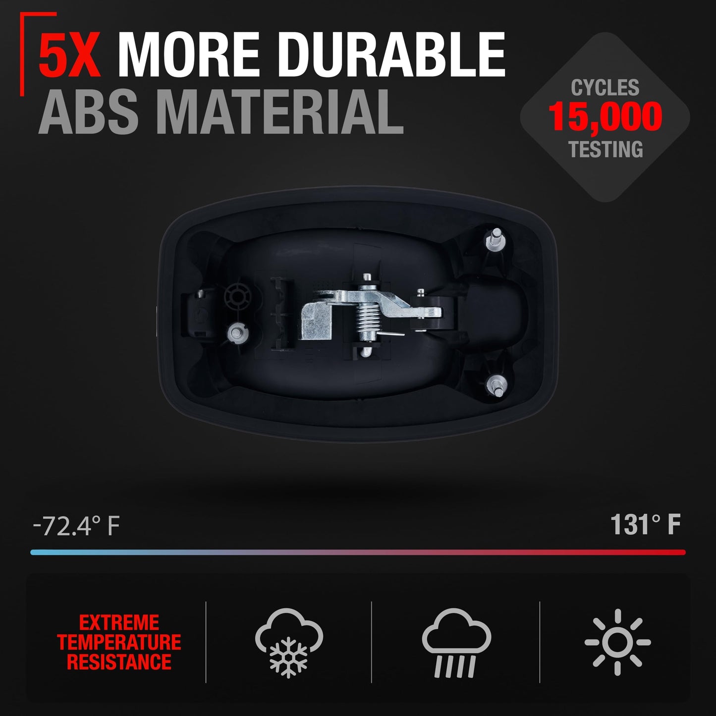 2014-2021 Dodge RAM Promaster 1500 2500 3500 Exterior Front Passenger Door Handle - Textured Black No Keyhole - Front Passenger Handle w/o Keyhole