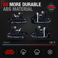 Exterior Front or Rear Driver and Passenger Door Handle 4-Piece Set - Compatible with 1998-2002 Toyota Corolla - Textured Black - OEM 69220-02030, 69210-02030, 69240-02030, 69230-0203 - Exterior Door - 4-Set
