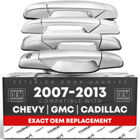 2007-2014 Chevrolet Avalanche Silverado 1500 2500 3500 Suburban Tahoe GMC Sierra 1500 2500 3500 Yukon XL Exterior Front/Rear Driver & Passenger Door Handle - Front & Rear Right Passenger & Left Driver Sides