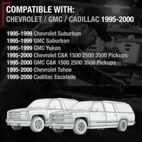 1988-2000 Chevrolet GMC C1500 K1500 C2500 K2500 K3500 92-94 Blazer 95-99 Tahoe 00 GMC Yukon Exterior Front Driver Door Handle Upgraded Metal - Black - Metal Lever Left Handle