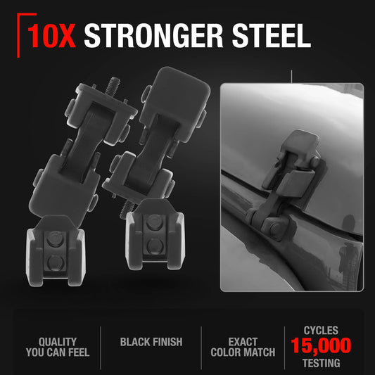 1997-2006 Jeep Wrangler Hood Latch Replacement Set Driver and Passenger Side - Full Door Type Hood Lock Catch Kit
