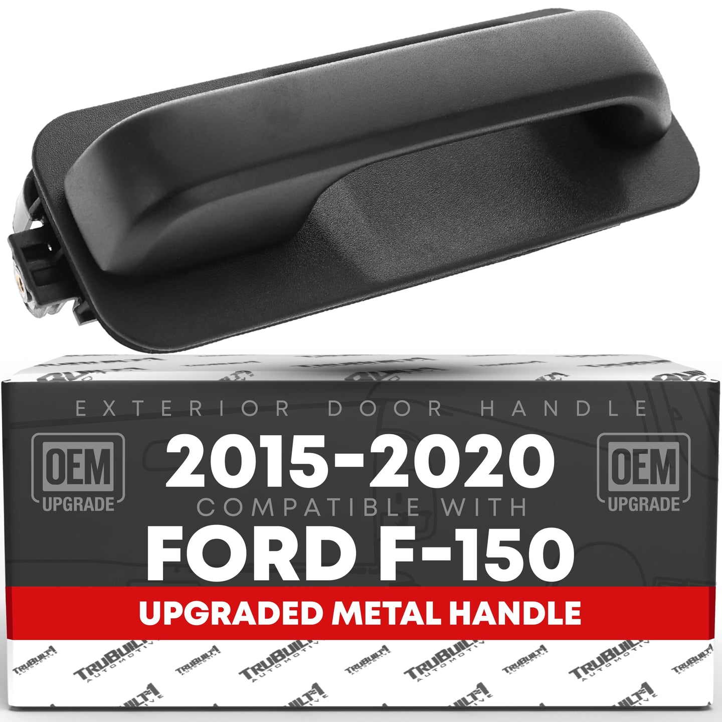 2015-2020 Ford F-150; 2015-2020 F-150 Crew Cab Exterior Front or Rear Passenger Door Handle, Upgraded Metal - Textured Black - Front or Rear Passenger Side Handle
