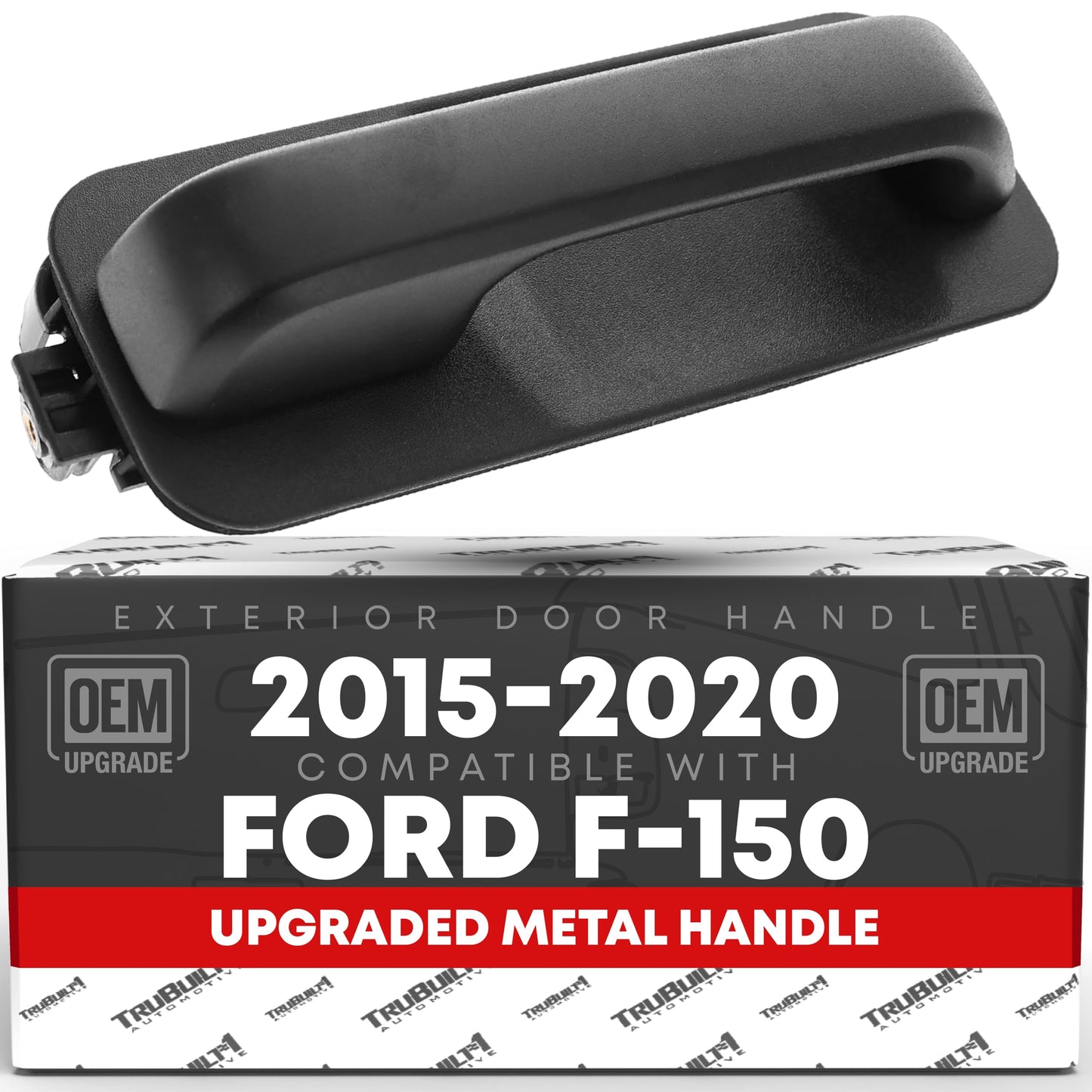 2015-2020 Ford F-150; 2015-2020 F-150 Crew Cab Exterior Front or Rear Passenger Door Handle, Upgraded Metal - Textured Black - Front or Rear Passenger Side Handle