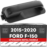 2015-2020 Ford F-150; 2015-2020 F-150 Crew Cab Exterior Front or Rear Passenger Door Handle, Upgraded Metal - Textured Black - Front or Rear Passenger Side Handle