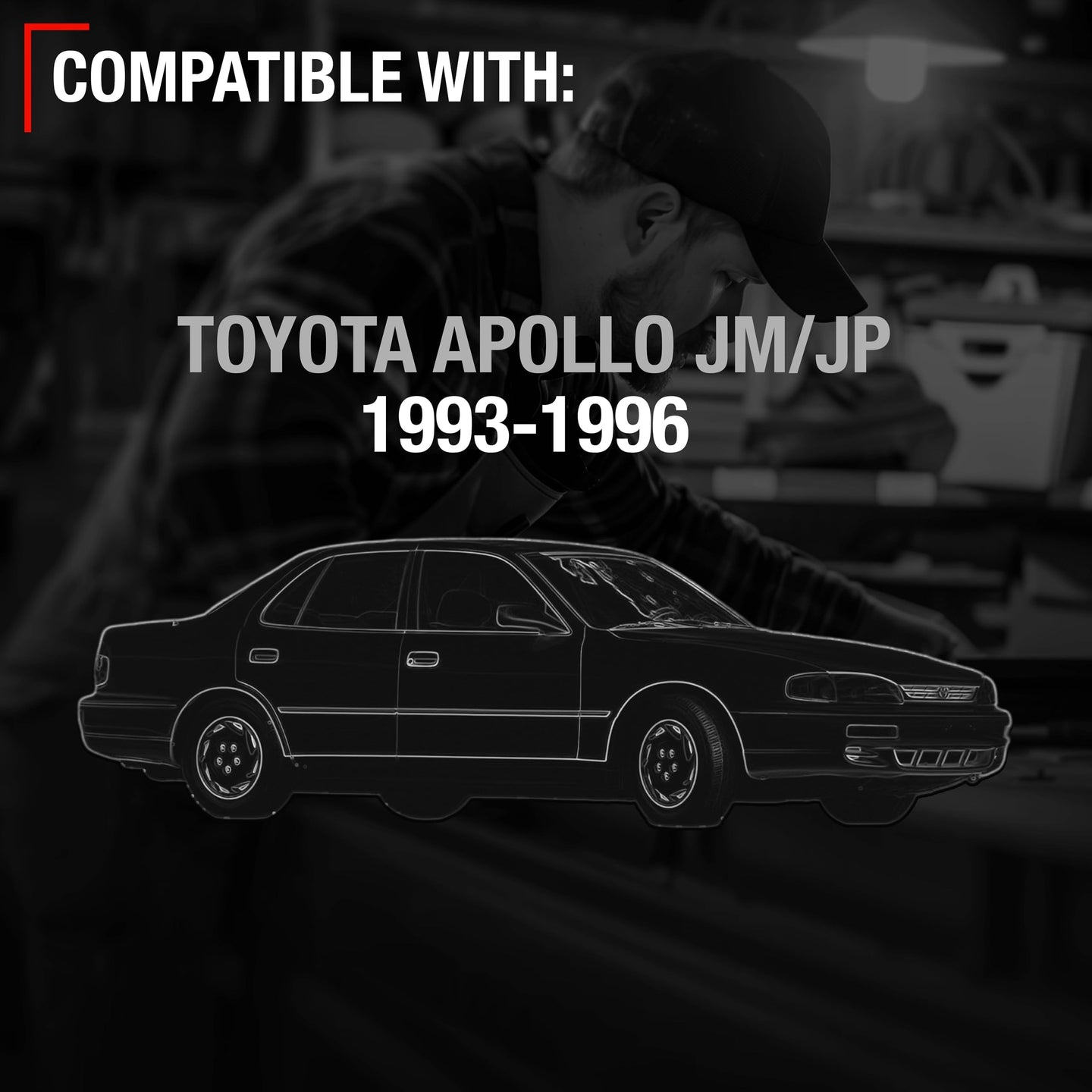1993-1996 Toyota Camry DX Exterior Rear Passenger Door Handle Replacement - Smooth Black with Keyhole