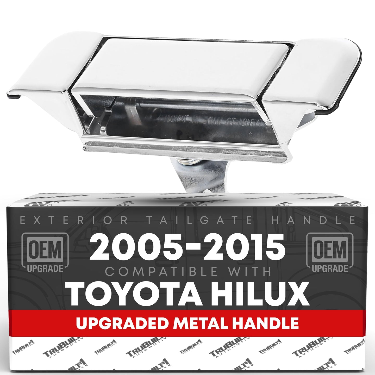 2005-2015 Toyota Hilux Vigo Tailgate Handle Assembly, Upgraded Metal w/ Plastic Housing - All Chrome - Chrome Tailgate Handle