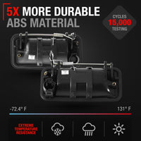 1988-1999 Chevrolet C1500 K1500 K2500 K3500 GMC C1500 C2500 Exterior Front Driver and Passenger Door Handle - Textured Black - Metal Lever Right + Left Handle