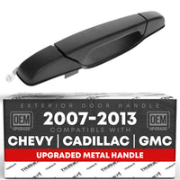 2007-2014 Chevrolet Silverado GMC Sierra 1500 2500 3500 Cadillac Escalade Exterior Rear Passenger Door Handle Upgraded Metal - Textured Black - Rear Passenger Side Handle