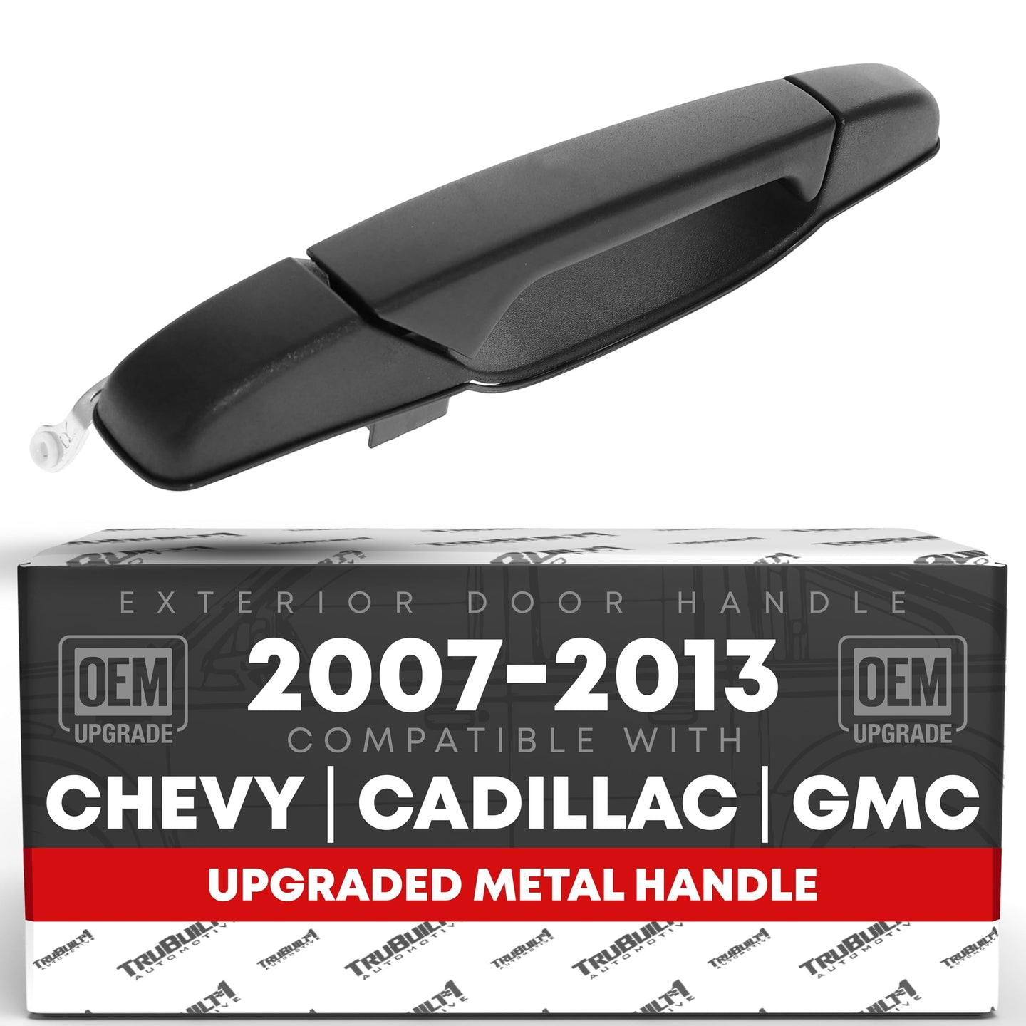 2007-2014 Chevrolet Silverado GMC Sierra 1500 2500 3500 Cadillac Escalade Exterior Rear Passenger Door Handle Upgraded Metal - Textured Black - Rear Passenger Side Handle