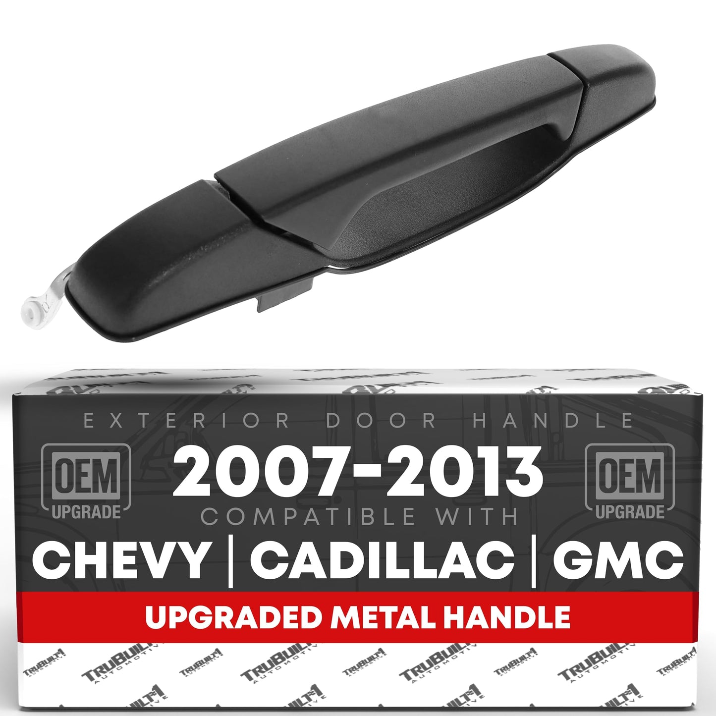 2007-2014 Chevrolet Silverado GMC Sierra 1500 2500 3500 Cadillac Escalade Exterior Rear Passenger Door Handle Upgraded Metal - Textured Black - Rear Passenger Side Handle