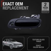 1998-2002 Toyota Corolla, 1998-2002 Chevrolet Prizm Exterior Front Passenger Door Handle Replacement - Textured Black, Plastic - Front Passenger Side
