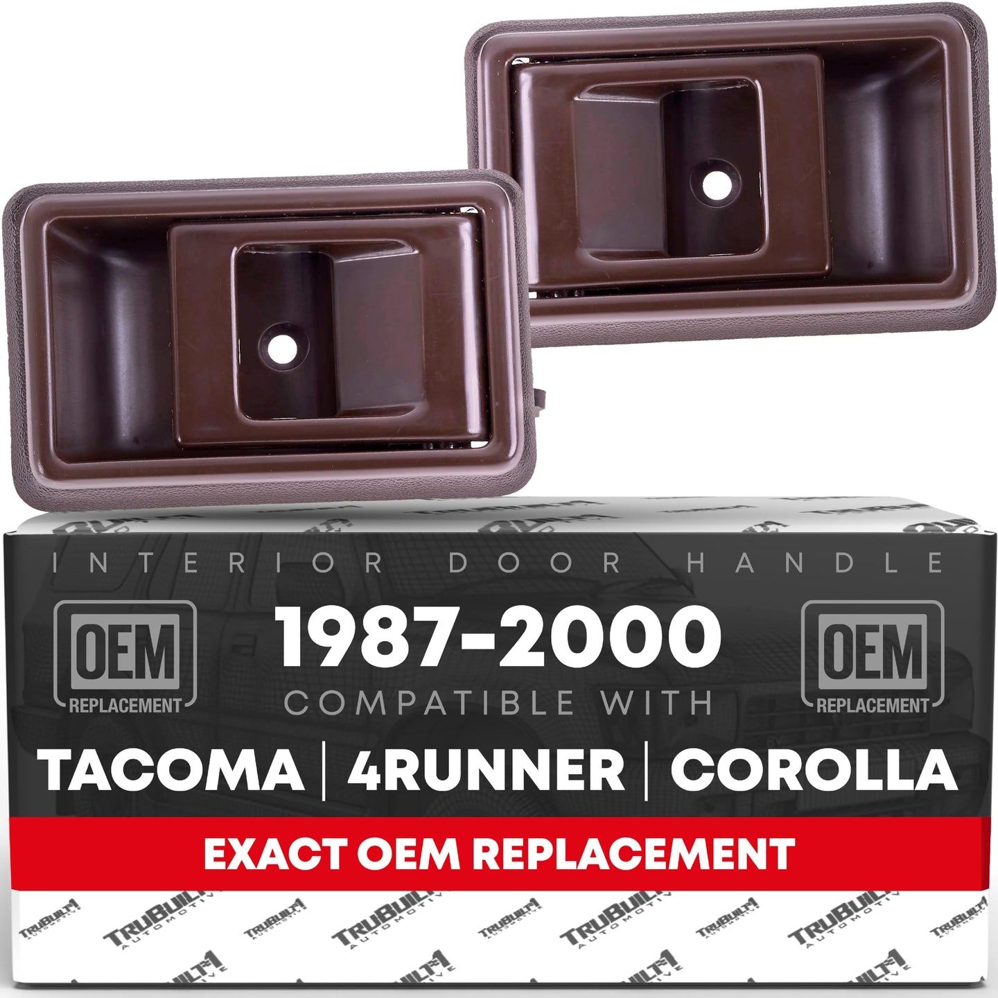 1988-2000 Toyota Tacoma 4Runner Corolla Geo Prizm Pickup Interior Front and Rear Driver and Passenger Door Handle Set - Brown - Brown,Driver + Passenger Door Handle