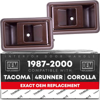 1988-2000 Toyota Tacoma 4Runner Corolla Geo Prizm Pickup Interior Front and Rear Driver and Passenger Door Handle Set - Brown - Brown,Driver + Passenger Door Handle
