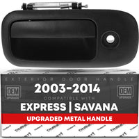 Chevrolet Express Rear Driver Hinged Door Handle - Textured Black, Exterior Fitment for GMC Savana - Rear Driver Side Hinged Door