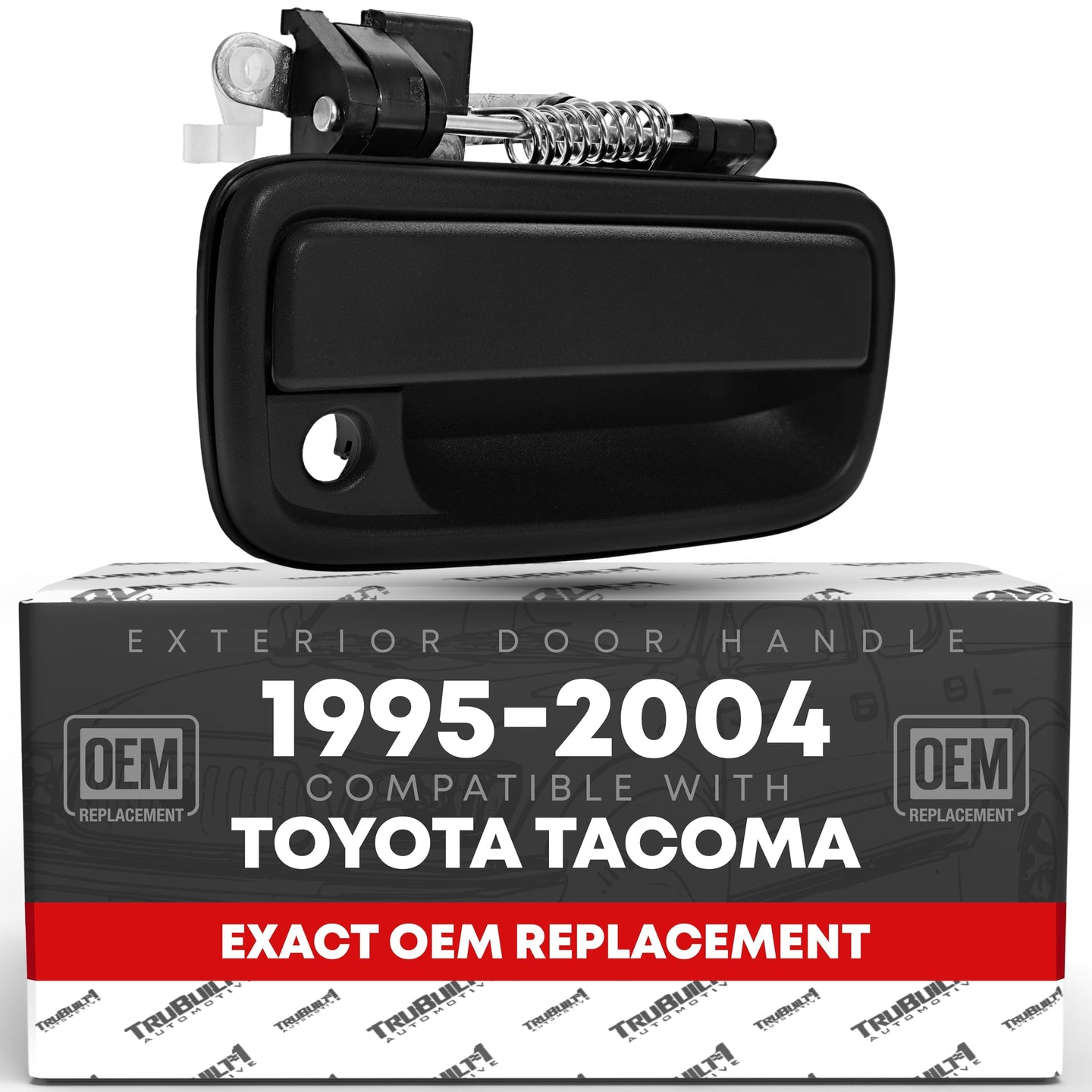1995-2004 Toyota Tacoma Exterior Front Passenger Door Handle Replacement - Textured Black with Keyhole - Passenger Handle (Plastic)