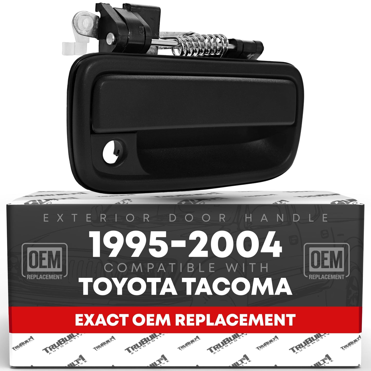 1995-2004 Toyota Tacoma Exterior Front Passenger Door Handle Replacement - Textured Black with Keyhole - Passenger Handle (Plastic)