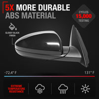 2019-2024 Kia Forte Passenger Side Mirror Replacement Powered Manual Fold Convex Glass Smooth Black - Passenger Side Mirror