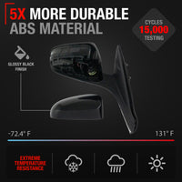 Passenger Side Heated Side View Mirror with Blind Spot Detection - Compatible with 2016-2017 Toyota Camry - Power Heated, Blind Spot Detection, Manual Folding - OEM 8790106041-PFM