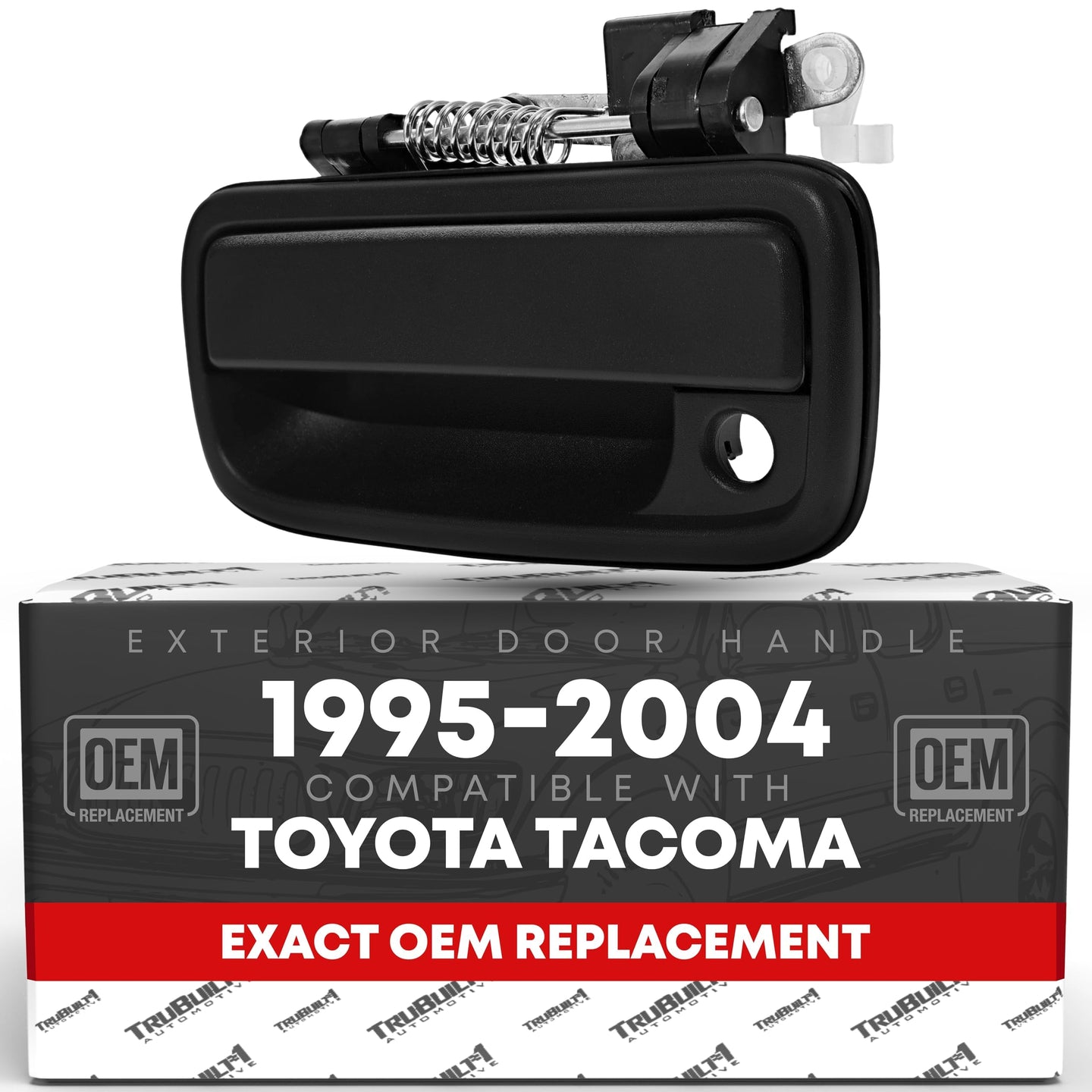 1995-2004 Toyota Tacoma Exterior Front Driver Door Handle Replacement - Smooth Black Plastic - Driver Handle (Plastic)