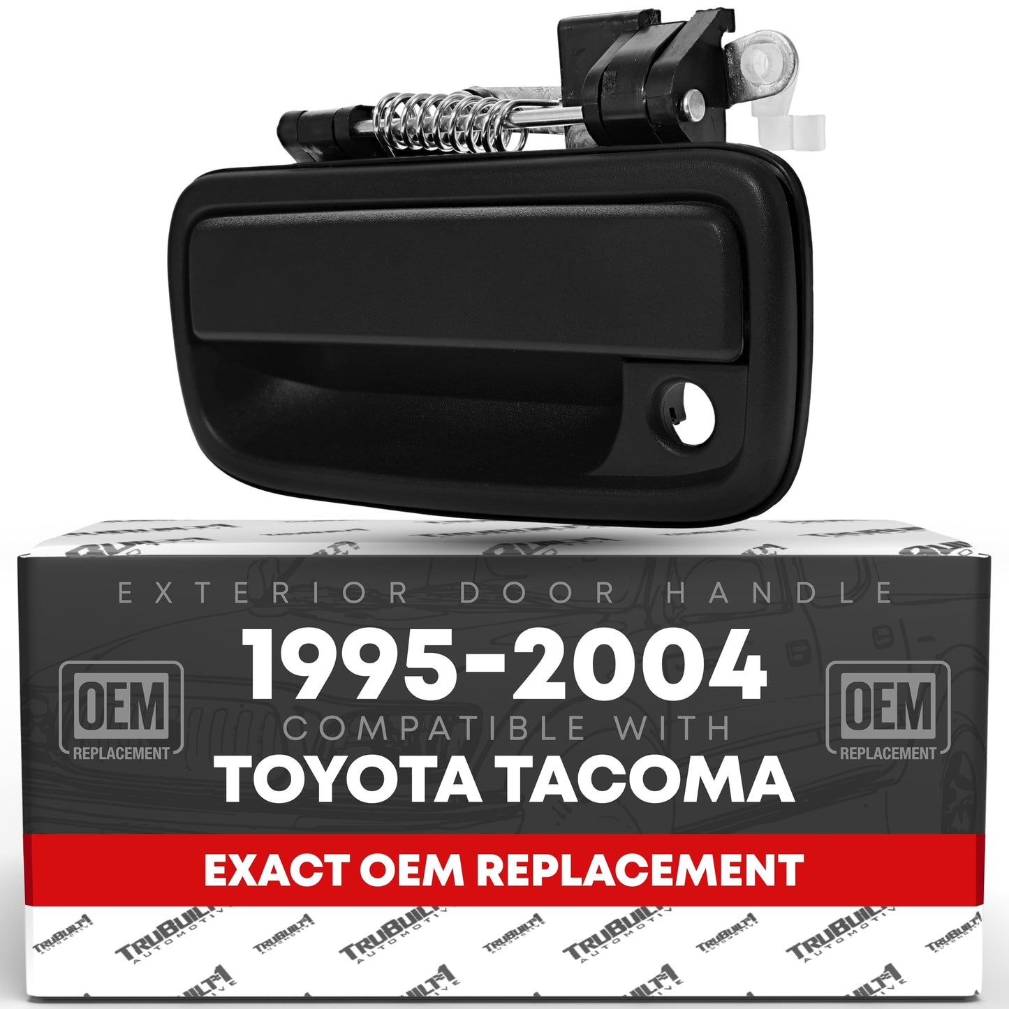 1995-2004 Toyota Tacoma Exterior Front Driver Door Handle Replacement - Smooth Black Plastic - Driver Handle (Plastic)