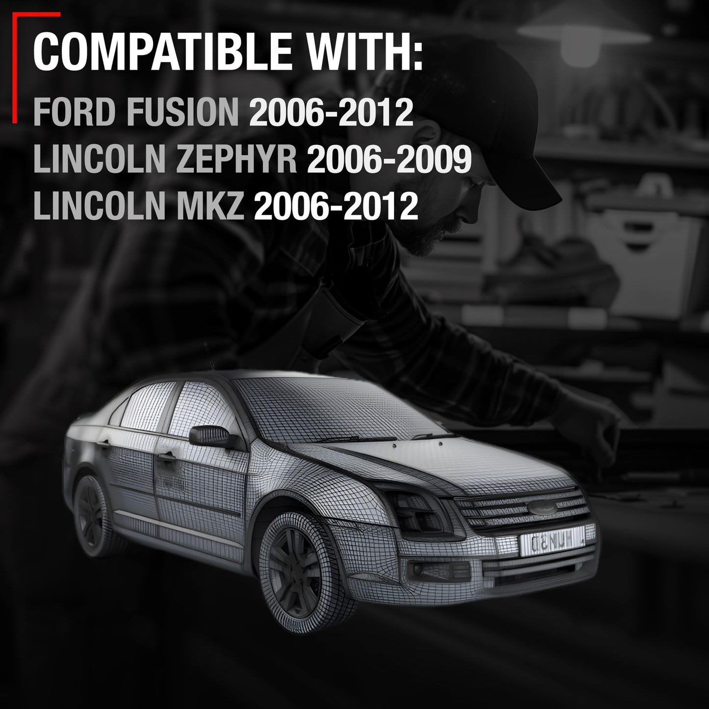 2006-2012 Ford Fusion 2007-2012 Lincoln MKZ 2006-2011 Mercury Milan Interior Front Passenger Door Handle Replacement - All Chrome Metal Lever - Front Passenger Handle - Metal