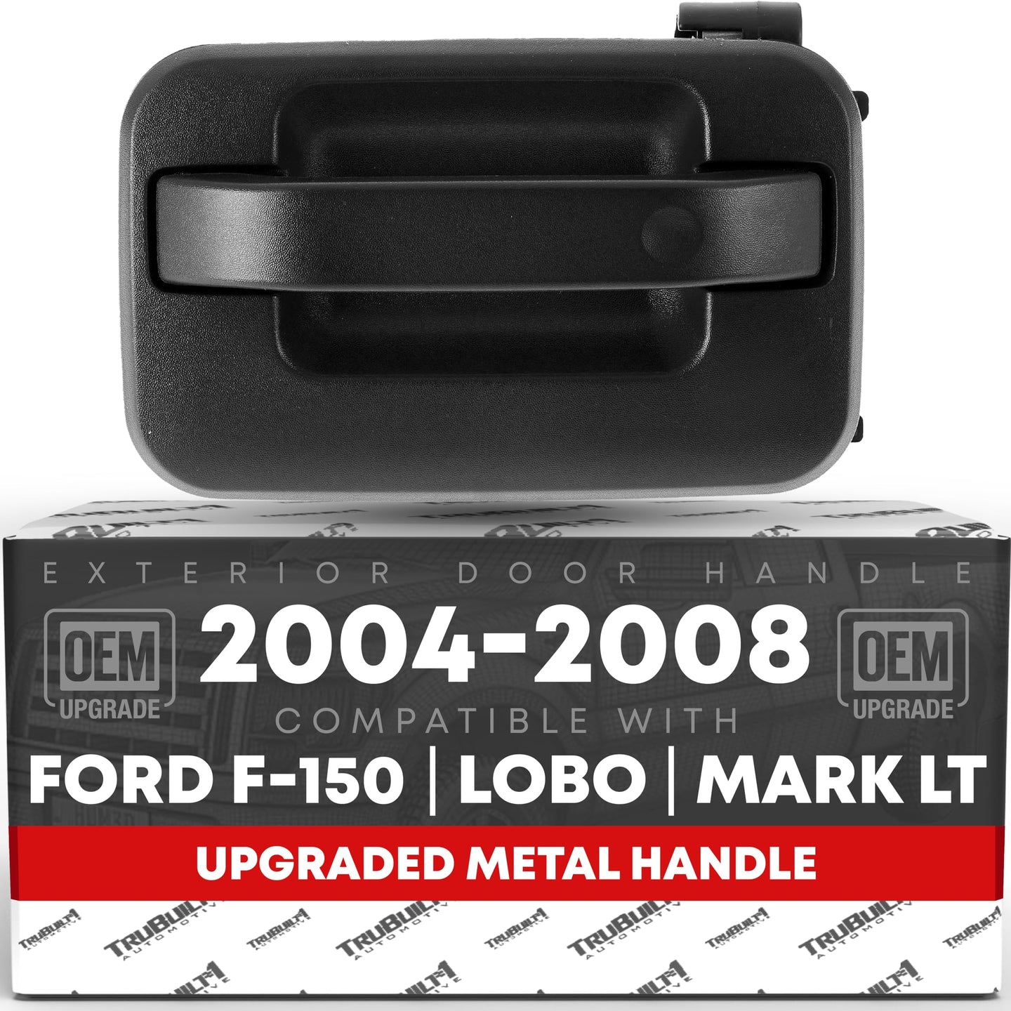 2004-2008 Ford F-150 Lobo Lincoln Mark LT Exterior Rear Driver Door Handle, Upgraded Metal - Textured Black - Rear Driver Side Handle