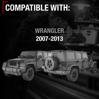 2007-2013 Jeep Wrangler Driver Side Mirror Replacement - Manual Folding Flat Glass Textured Black Cover - Driver Side Mirror