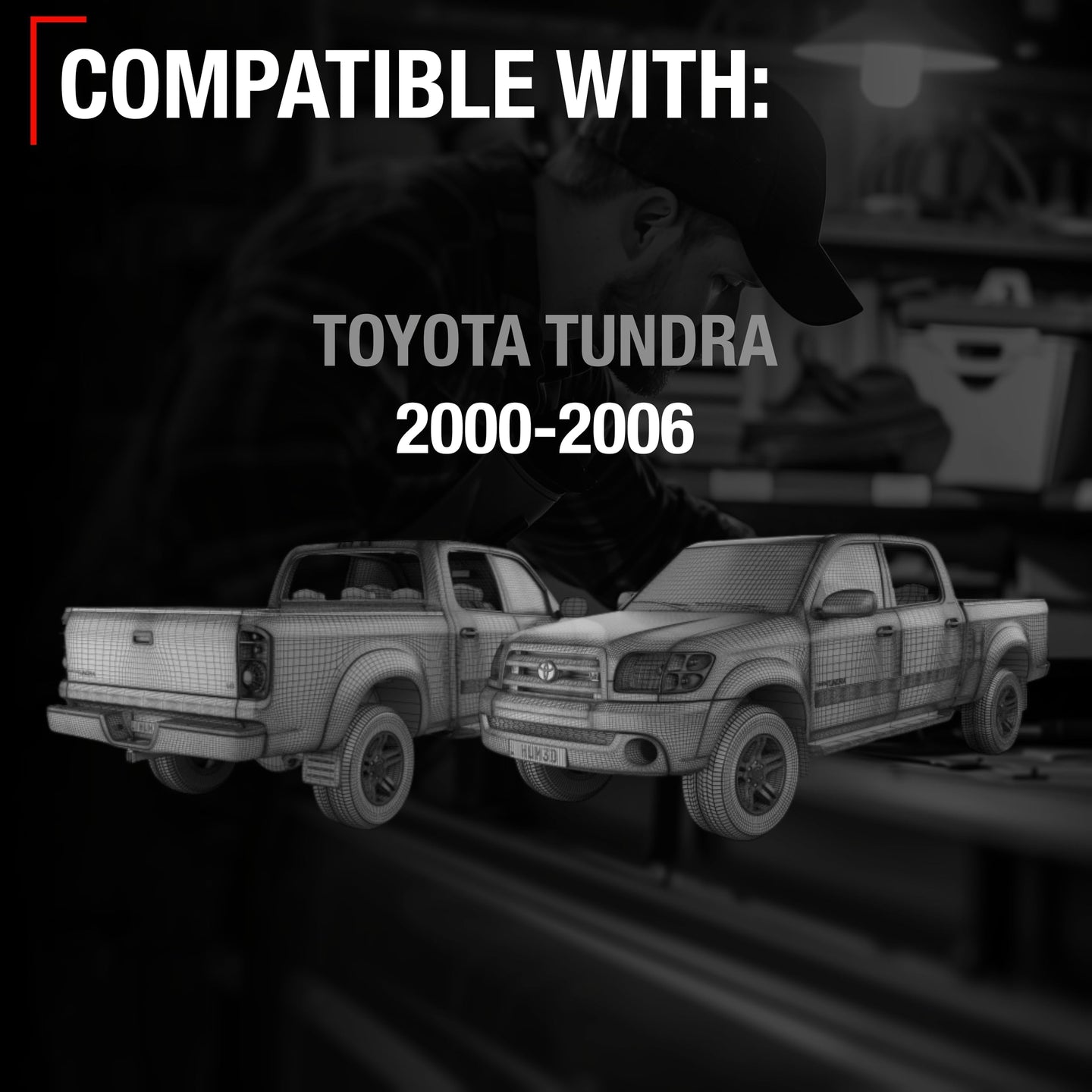 2000-2006 Toyota Tundra Tailgate Handle Assembly Replacement with Keyhole - Tailgate Latch Textured Black - Black Texture